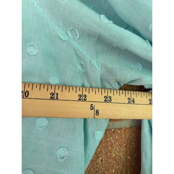 Torrid Light Blue Eyelet Clip Dot Long Sleeve Cotton Top Blouse Womens Size 2X - Picture 8 of 14